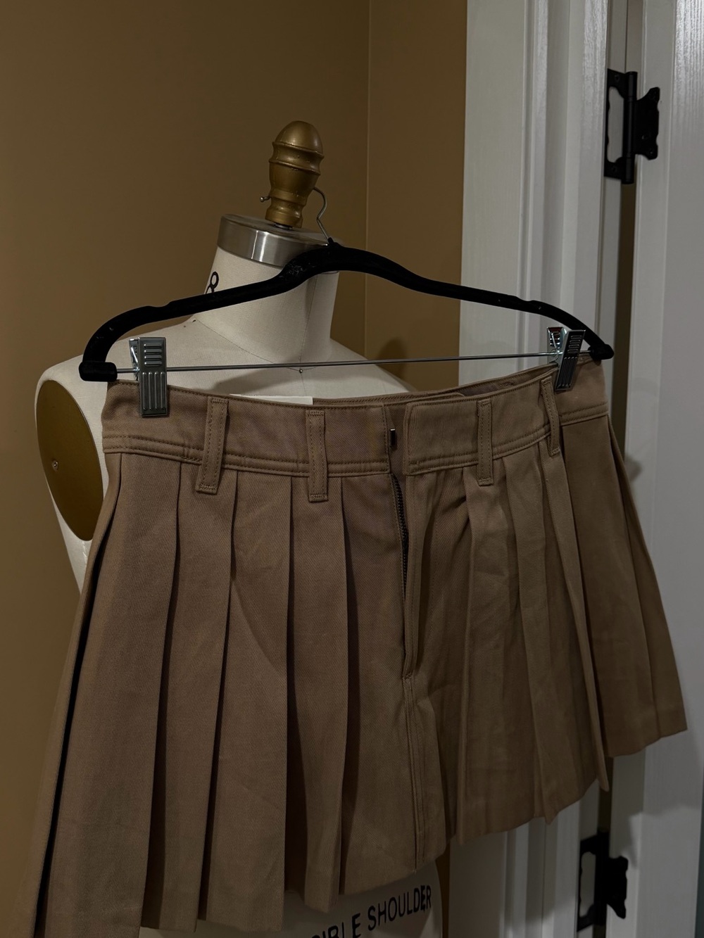 REVOLVE Pleated Mini Skirt in Taupe